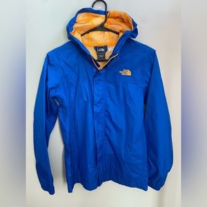 Boys North Face Hyvent Rain Jacket, Sz Large/14/16 blue